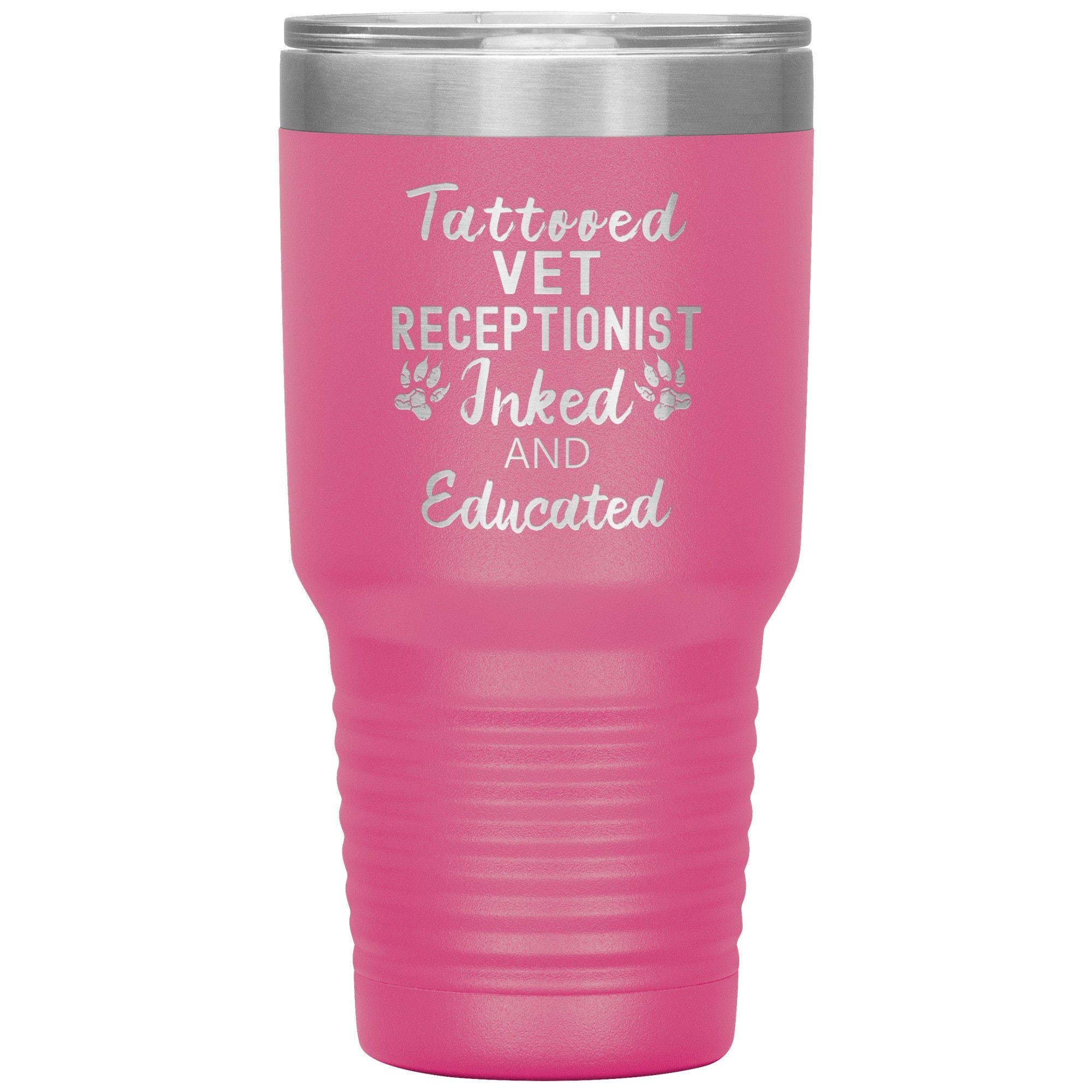 Vet Receptionist Tattooed Inked and Educated 30oz Vacuum Insulated Tumbler Polar Camel