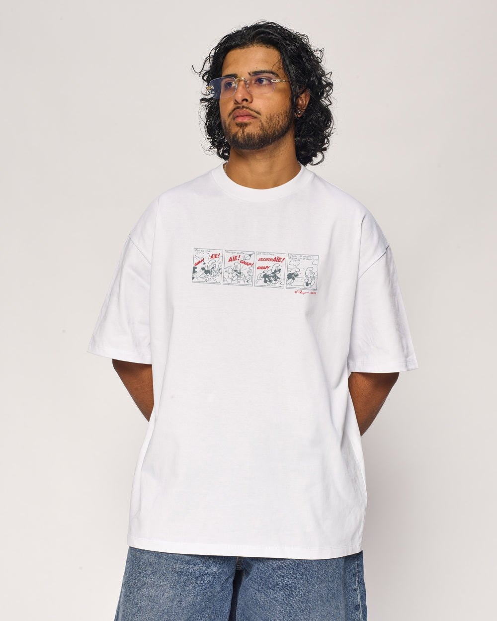 Infectious Smurf #2 Oversized Graphic Tee - Smurfs Collab Heavyweight 100% Combed Cotton Unisex