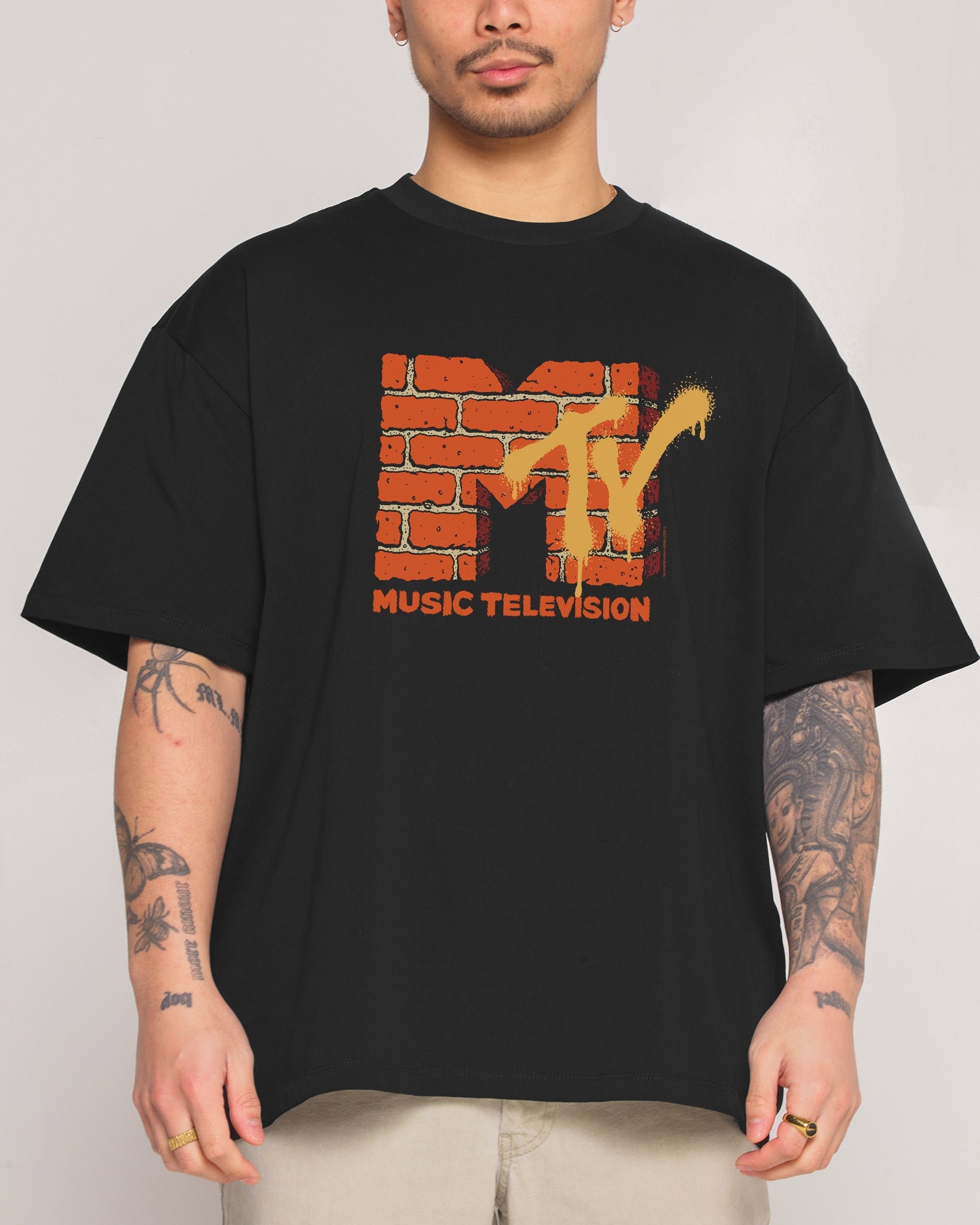 Urban MTV Logo Oversized Graphic Tee - Unisex 90s Boxy Fit 100% Cotton