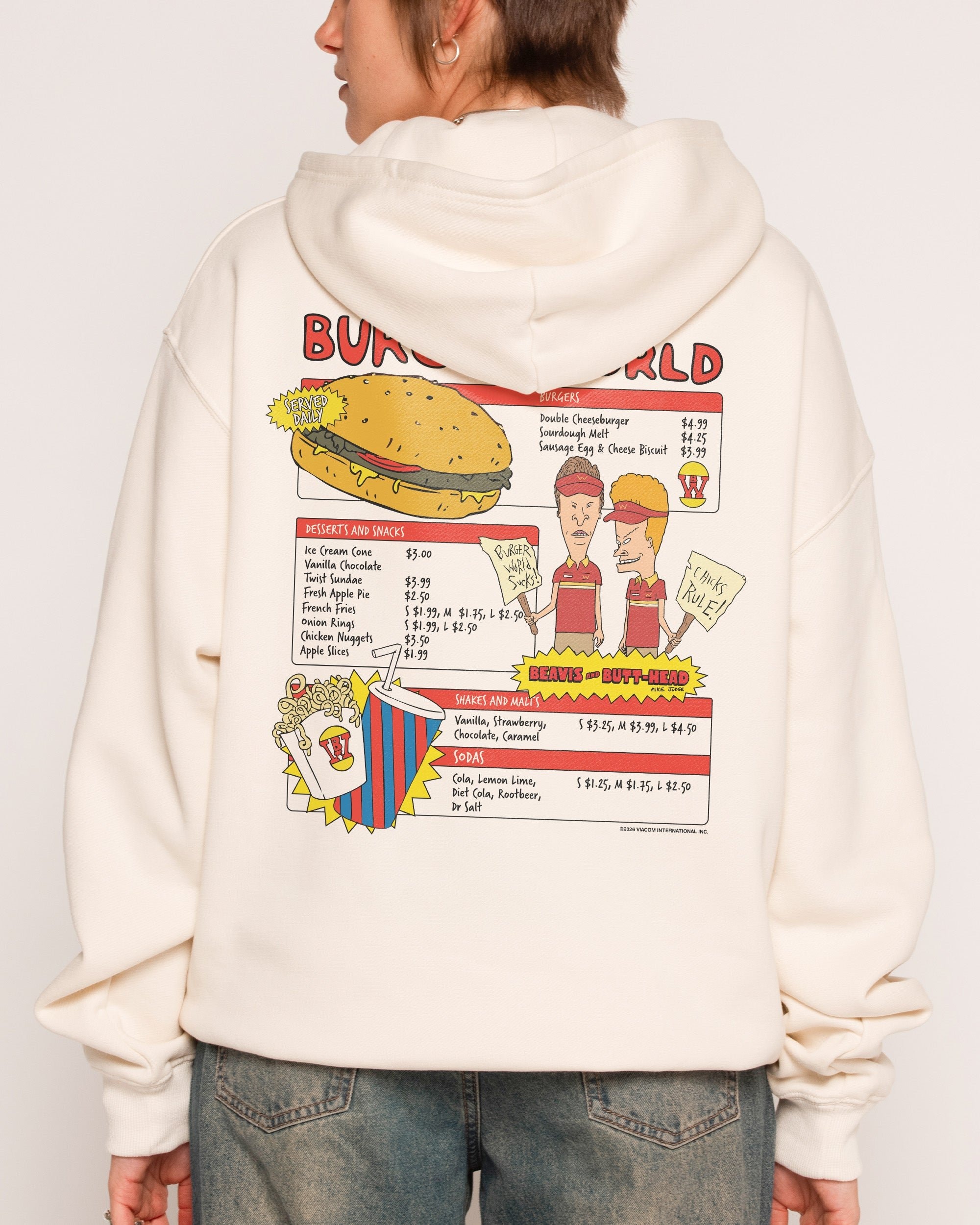 Burger World Hoodie Beavis and Butt-Head Premium Unisex Graphic Hoodie